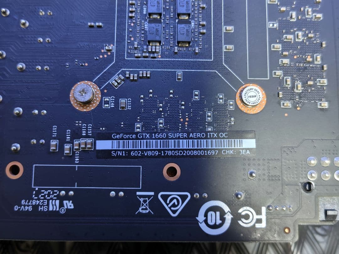 グラフィックボード・グラボ・ビデオカード MSI GeForce GTX 1660 SUPER AERO ITX OC