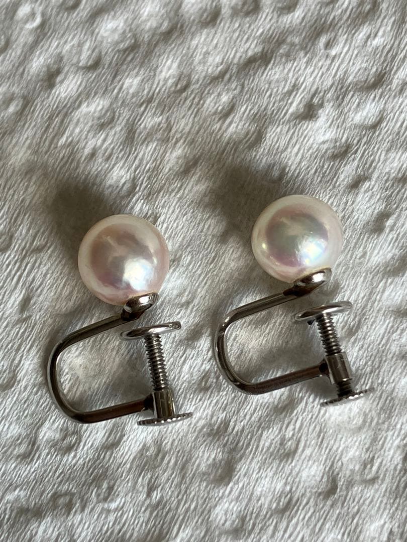 PT850 本真珠ピアス　薄ピンク　美品