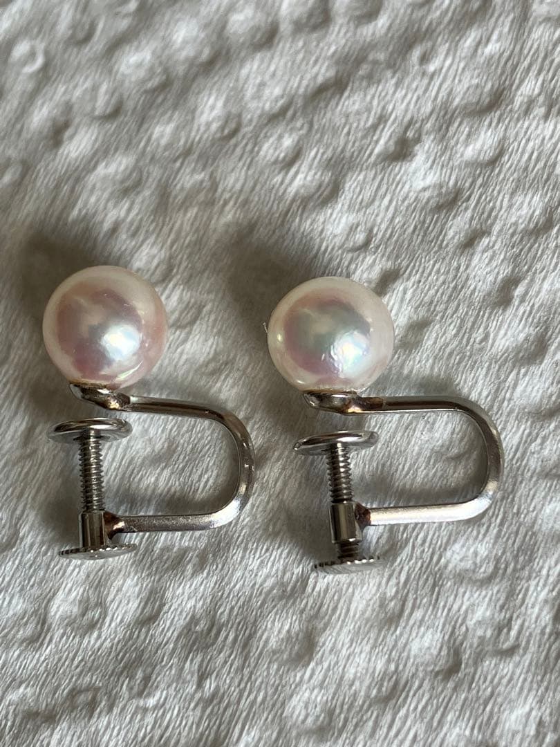 PT850 本真珠ピアス　薄ピンク　美品