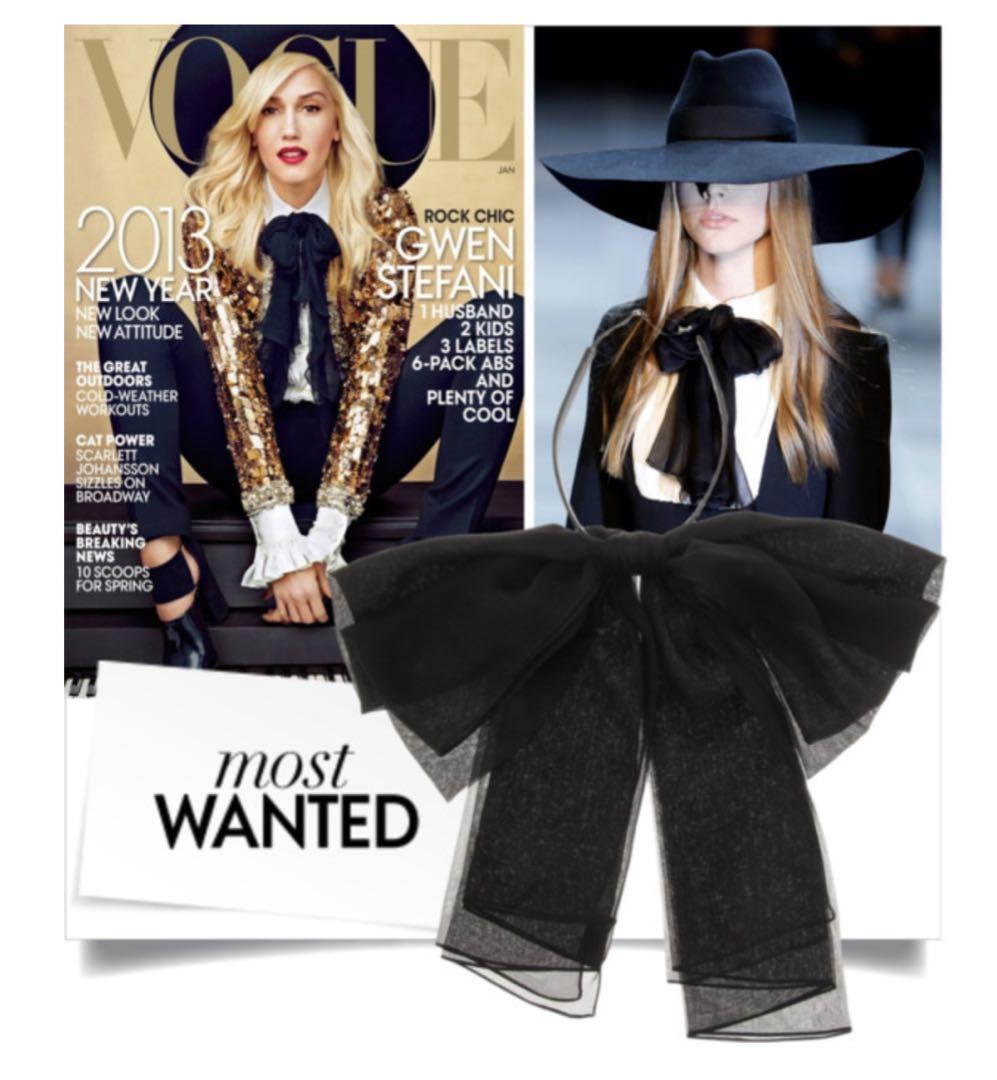 中古美品　Saint Laurent Paris チョーカー リボン シルク