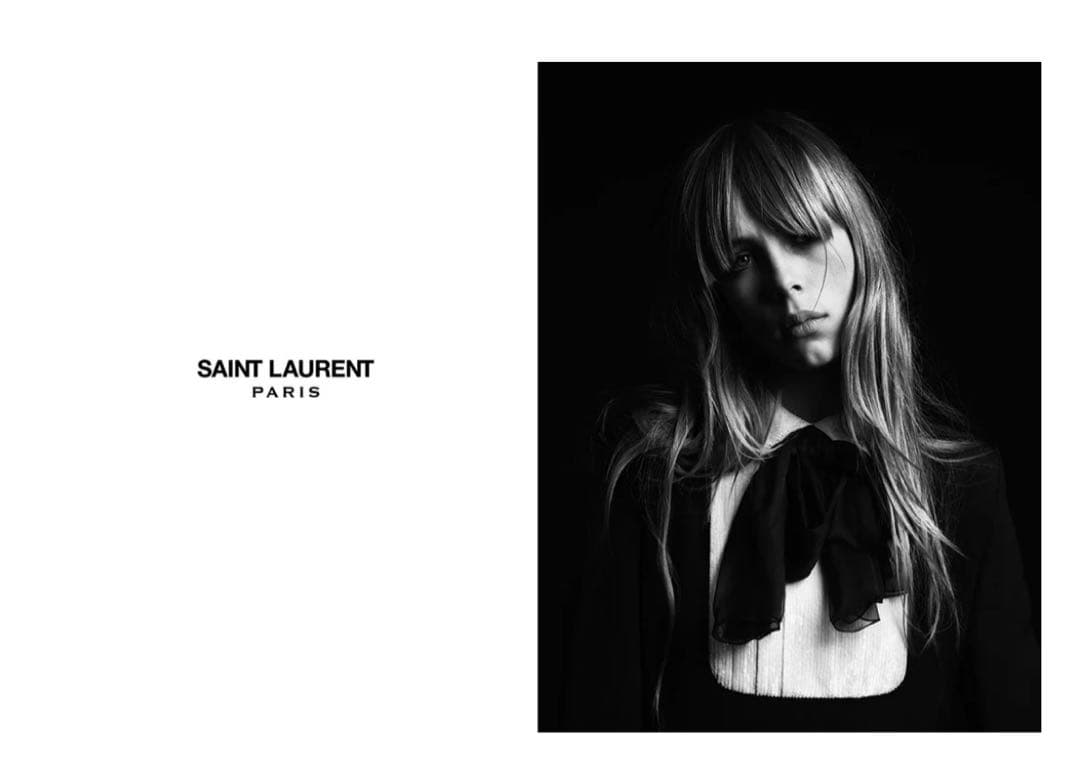 中古美品　Saint Laurent Paris チョーカー リボン シルク