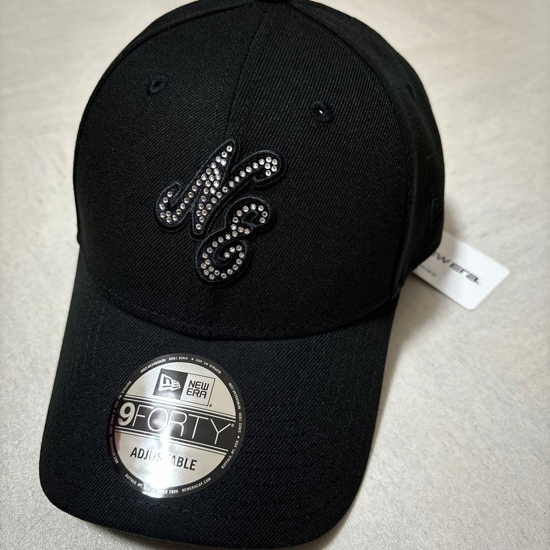 【新品】9FORTY ラインストーン クラシック　ロゴ ブラック