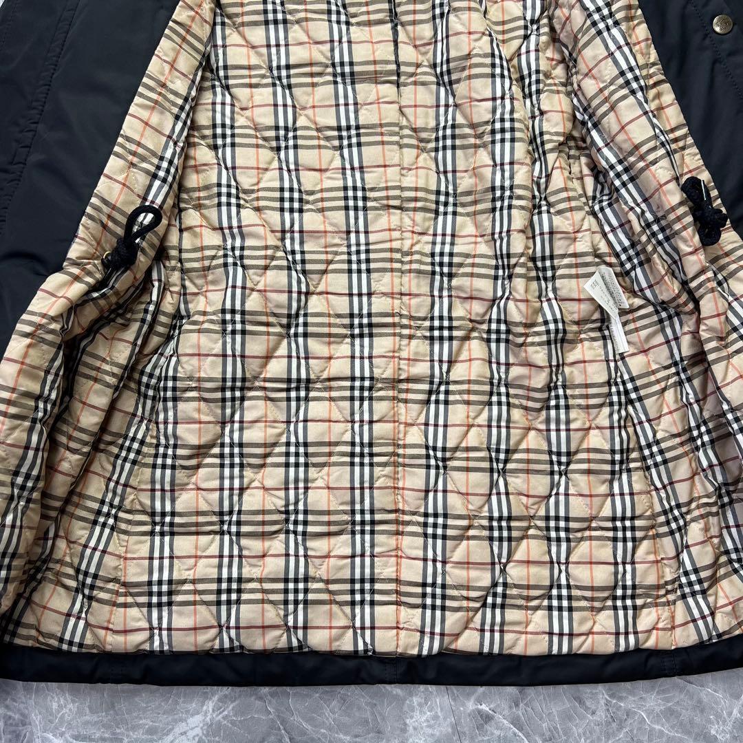 バーバリー♡モッズコート　ラクーンファー　ノバチェック 黒　36 S