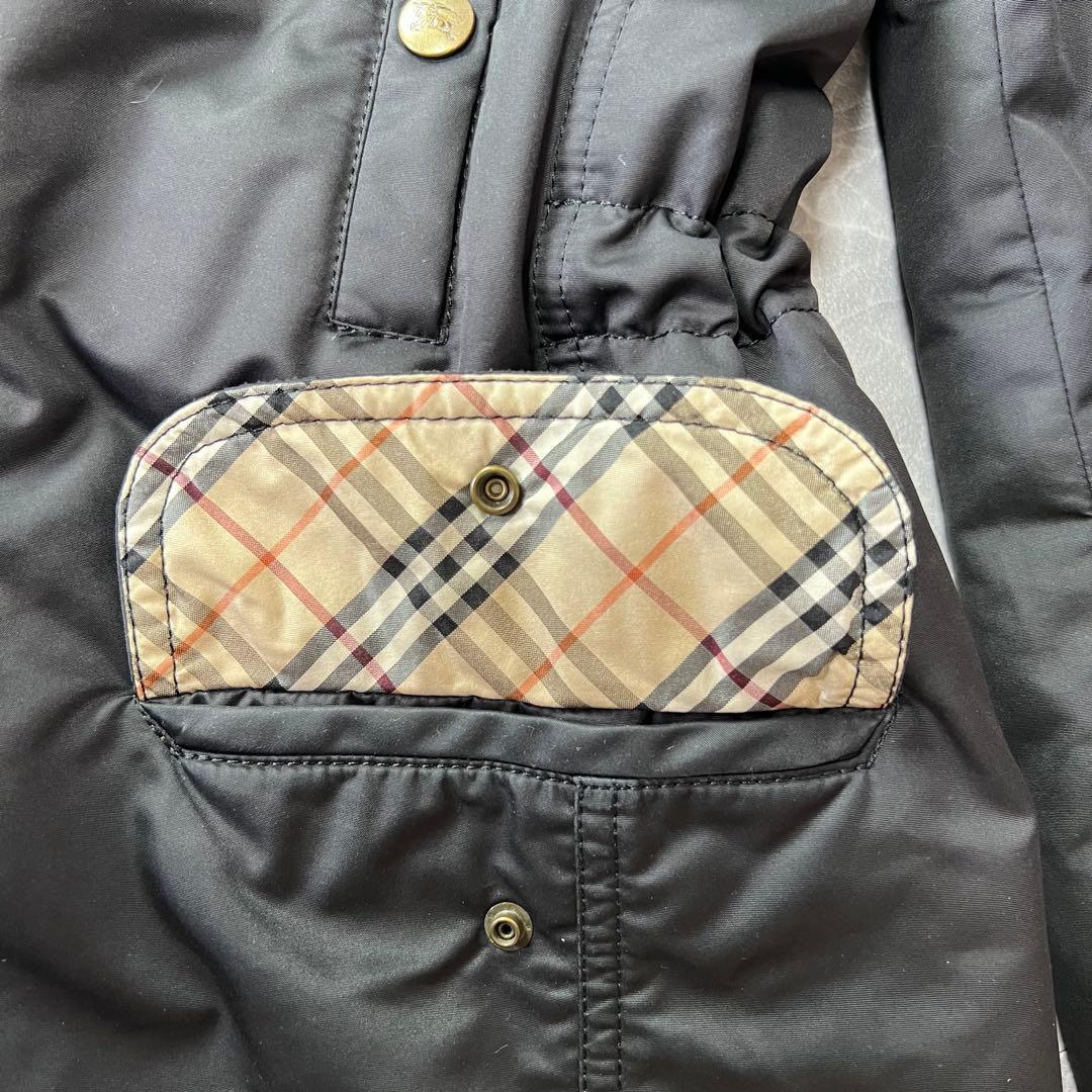 バーバリー♡モッズコート　ラクーンファー　ノバチェック 黒　36 S