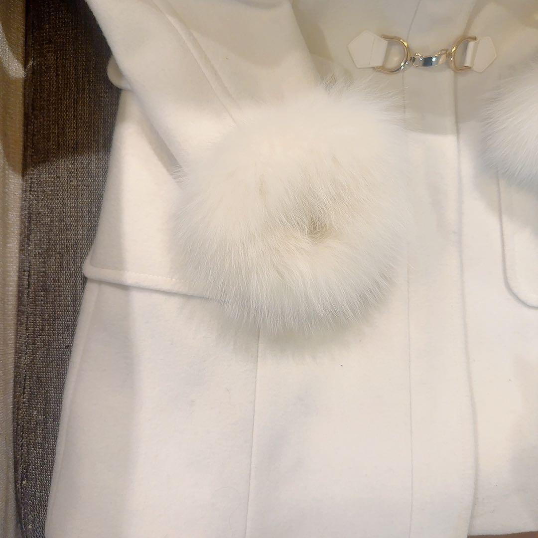 【新品タグ付き】CECIL McBEE ファー付きダッフルコートホワイト / M