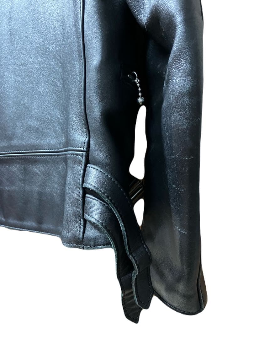 666 本革 ライダースジャケット ブラック 日本製 38 レザー