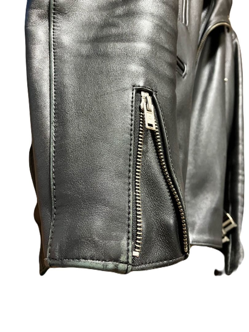 666 本革 ライダースジャケット ブラック 日本製 38 レザー