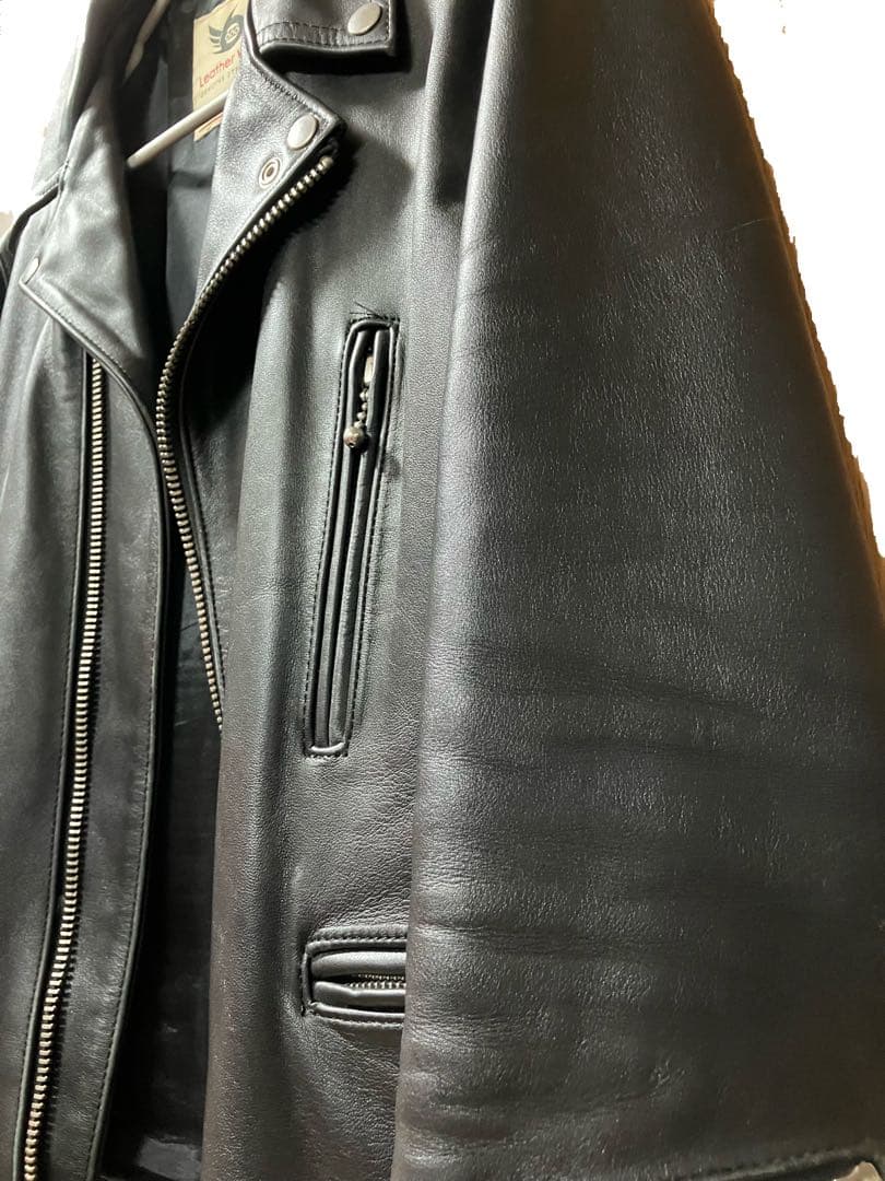 666 本革 ライダースジャケット ブラック 日本製 38 レザー