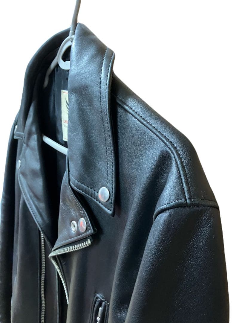 666 本革 ライダースジャケット ブラック 日本製 38 レザー