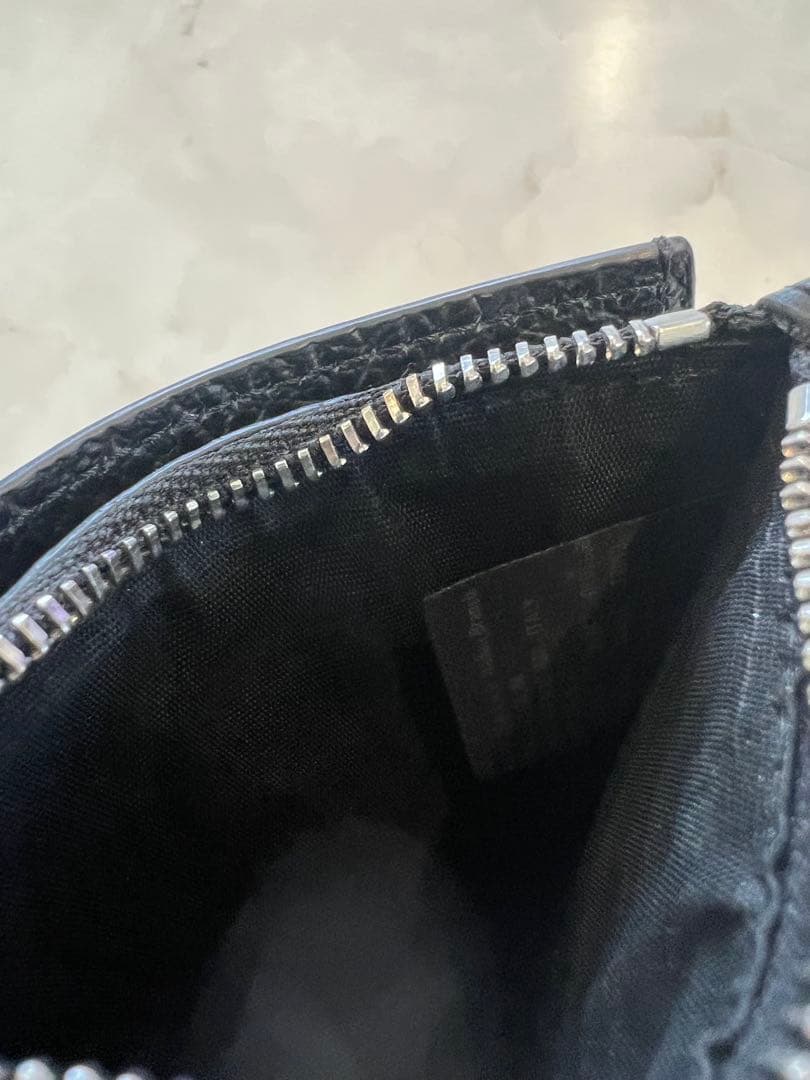 マルジェラ　黒レザー マネークリップ ジッパー付き