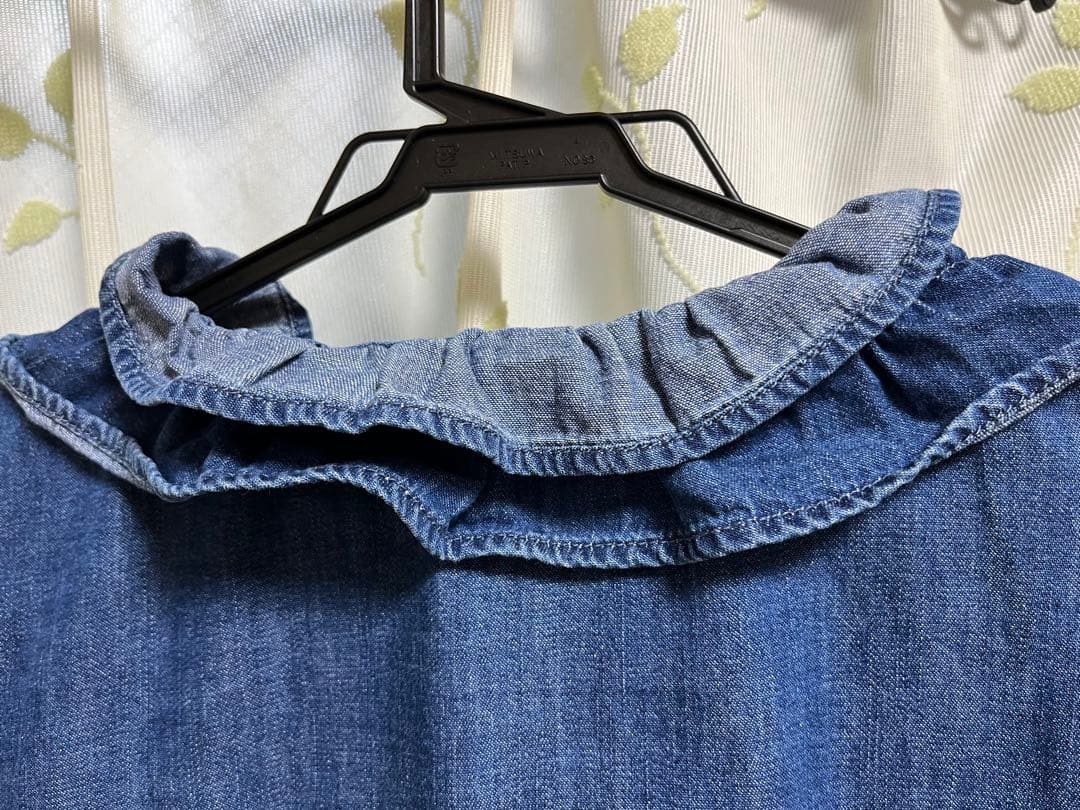 RM denim フリルギャザーデニムブラウス