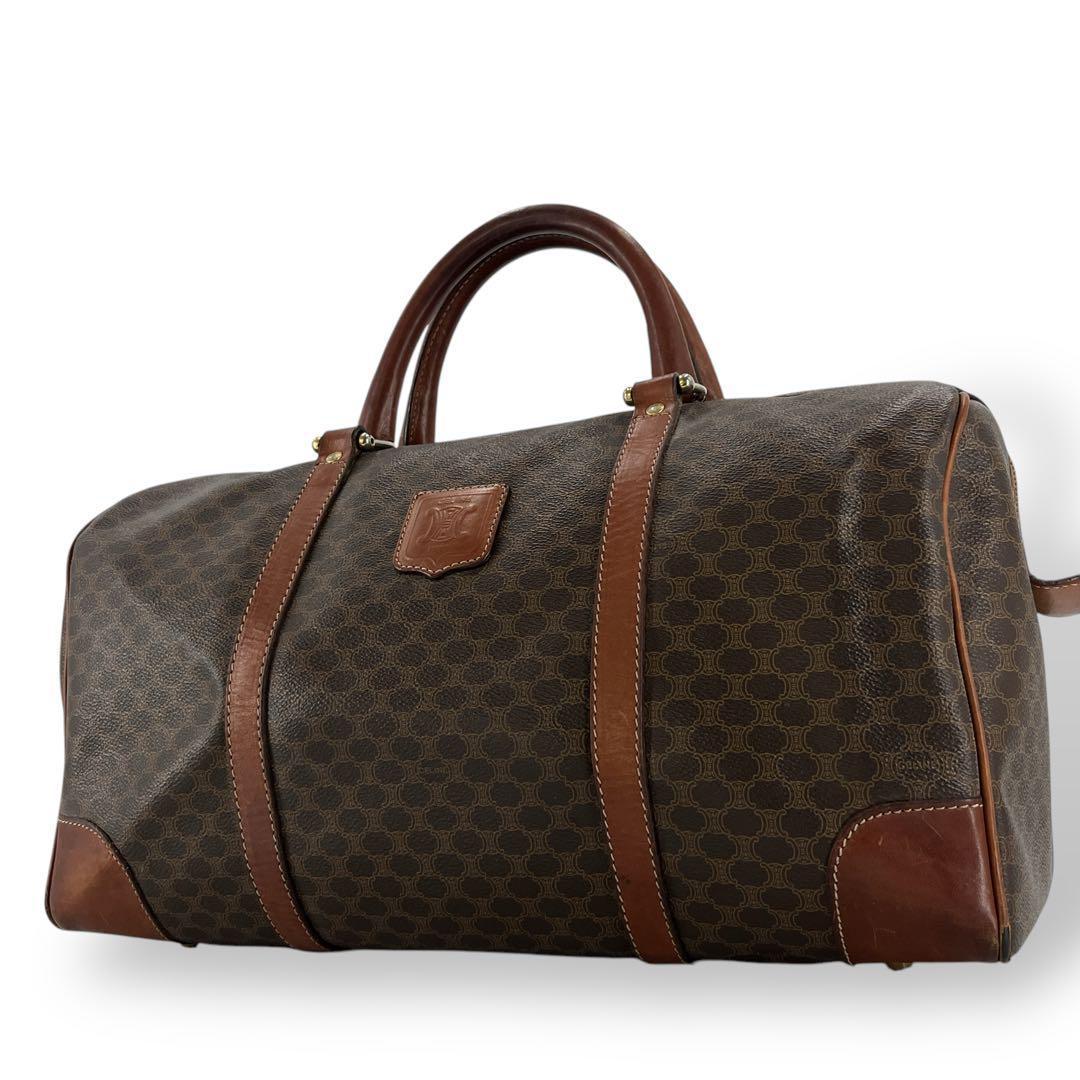 当時物　オールド　セリーヌ　ボストンバッグ　トリオンフ　マカダム柄　旅行バッグ