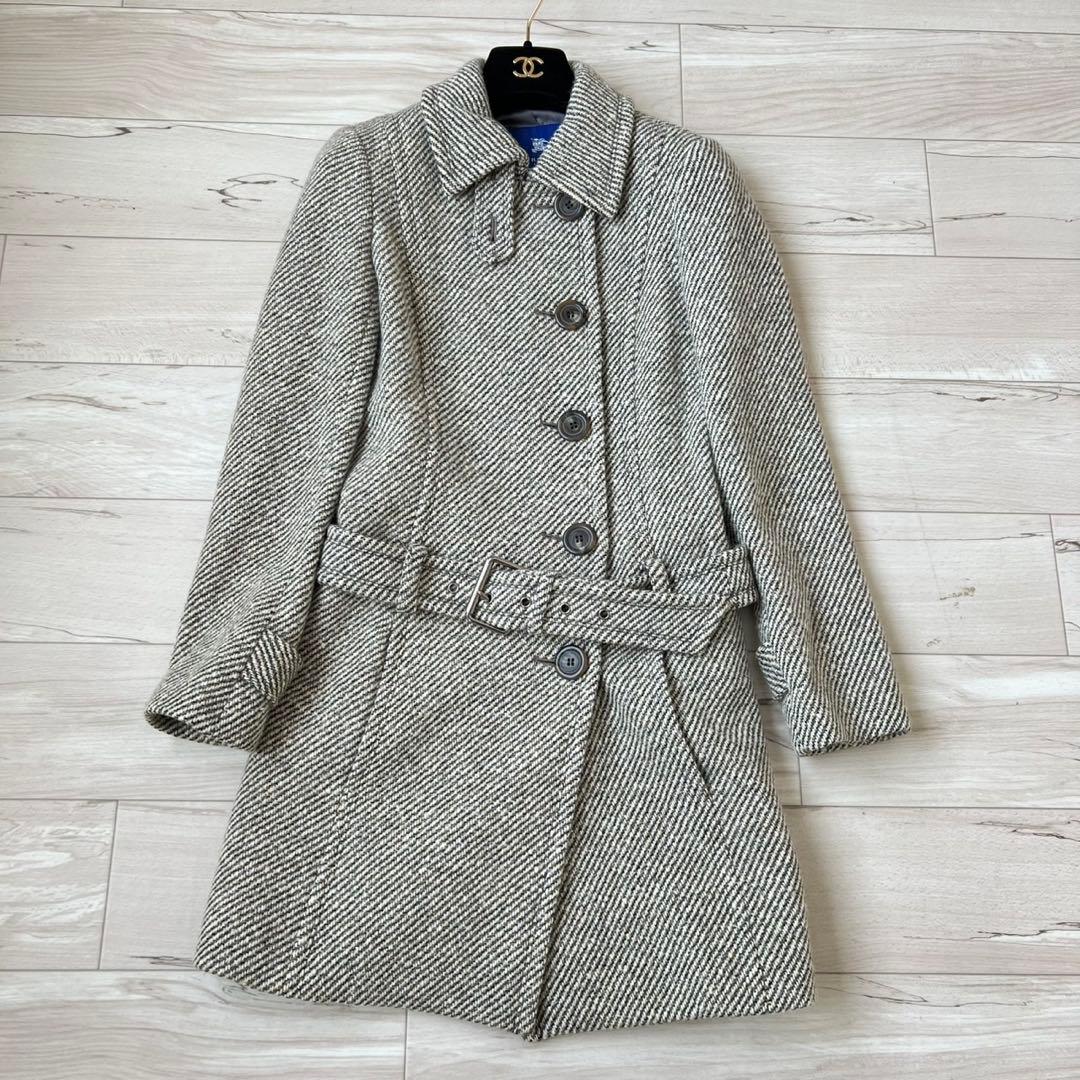 BURBERRY BLUE LABEL ロンドンコート　アンゴラ　ツイードコート