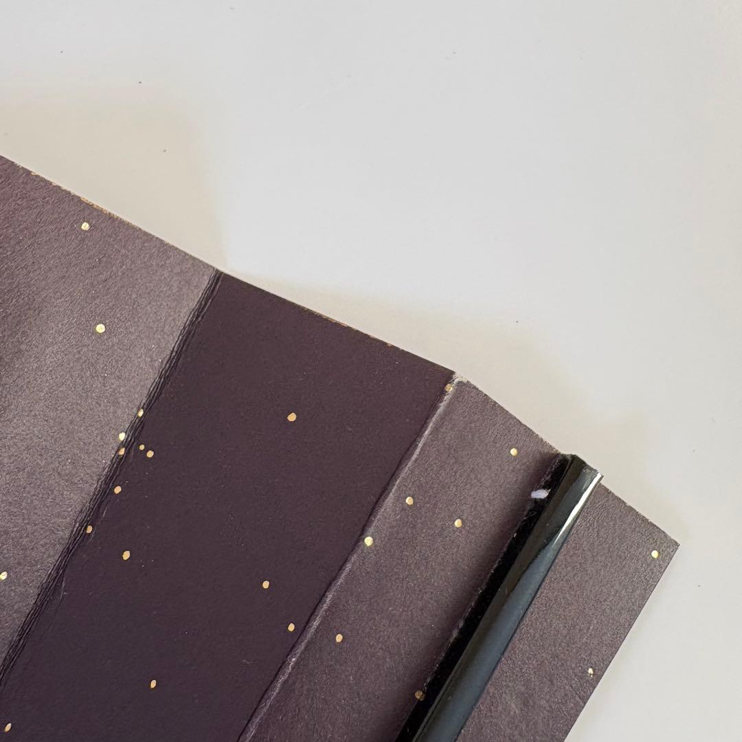 (996)舞扇　4本セット　紫　金　グラデーション　小石