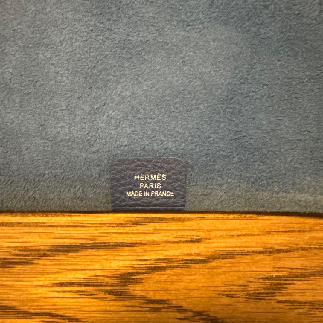 エルメス ノートカバー A4サイズ相当 ブルー本革