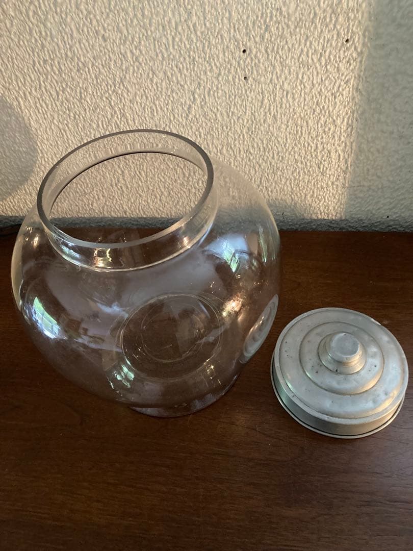 昭和レトロ　(美品)駄菓子屋さんガラス地球瓶　菓子瓶　高さ27センチ位