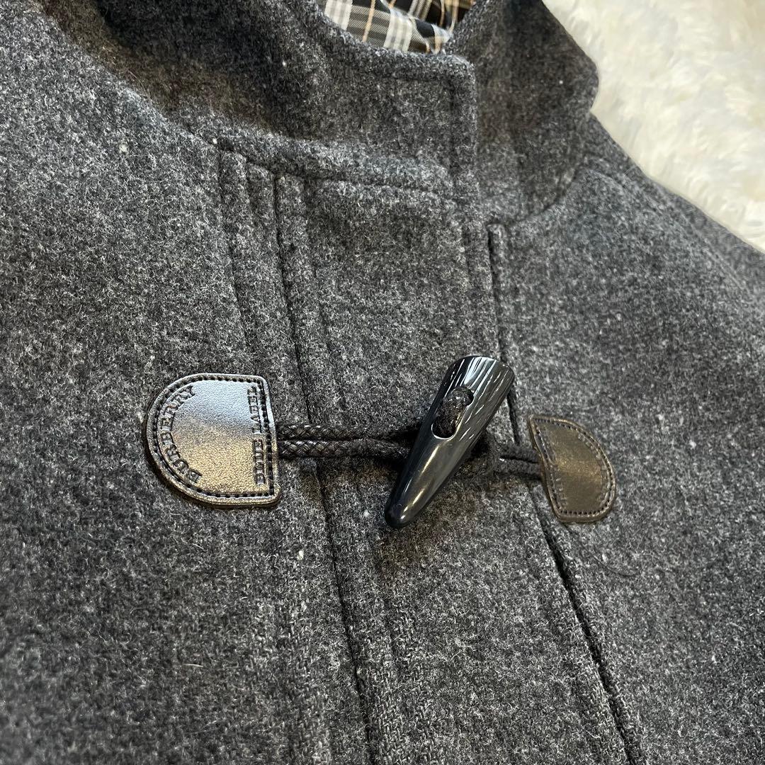 BURBERRY ブルー レーベル ノバチェック ダッフルコート ダークグレー