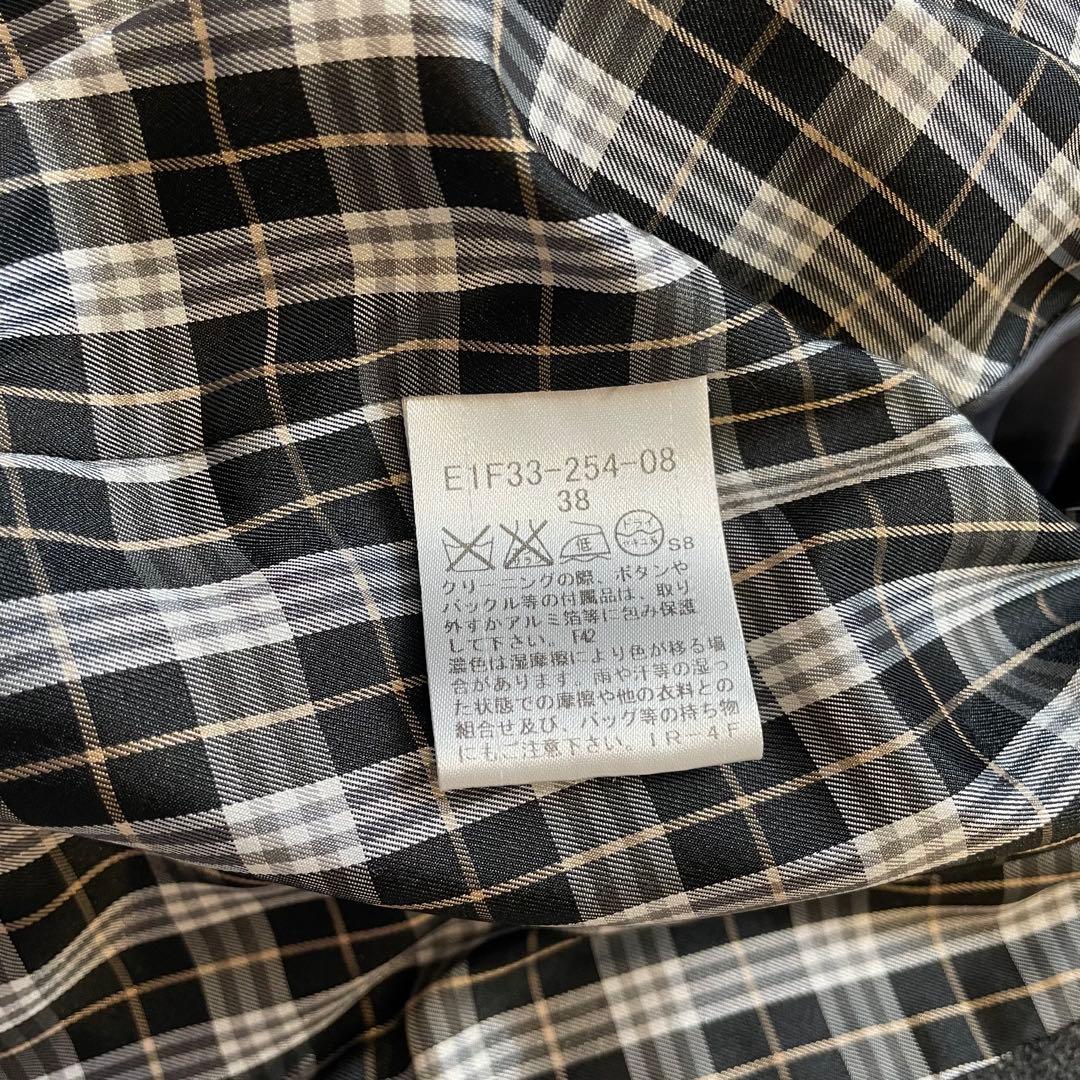 BURBERRY ブルー レーベル ノバチェック ダッフルコート ダークグレー