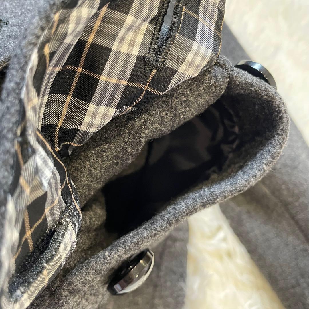 BURBERRY ブルー レーベル ノバチェック ダッフルコート ダークグレー