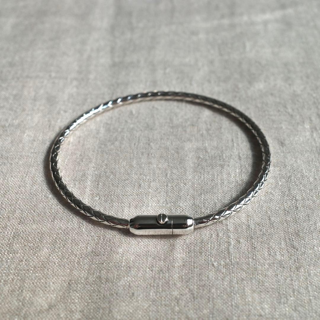 【新作】 BOTTEGA VENETA イントレチャート ブレスレット シルバー