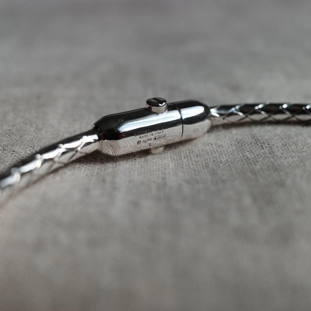 【新作】 BOTTEGA VENETA イントレチャート ブレスレット シルバー