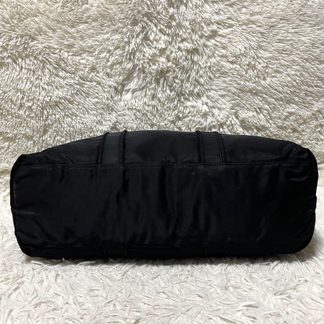 【美品】PRADA プラダ　ボストンバッグ　トート　ナイロン　刺繍　ブラック　黒