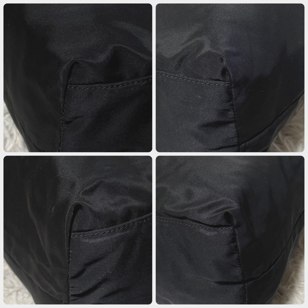 【美品】PRADA プラダ　ボストンバッグ　トート　ナイロン　刺繍　ブラック　黒