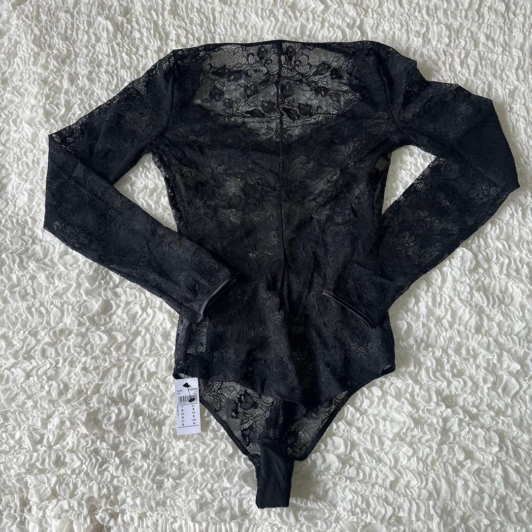 Intimissimi ブラック レース ボディスーツ ロングスリーブ sサイズ