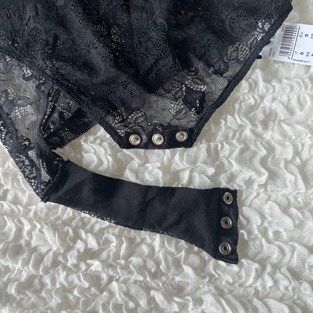 Intimissimi ブラック レース ボディスーツ ロングスリーブ sサイズ