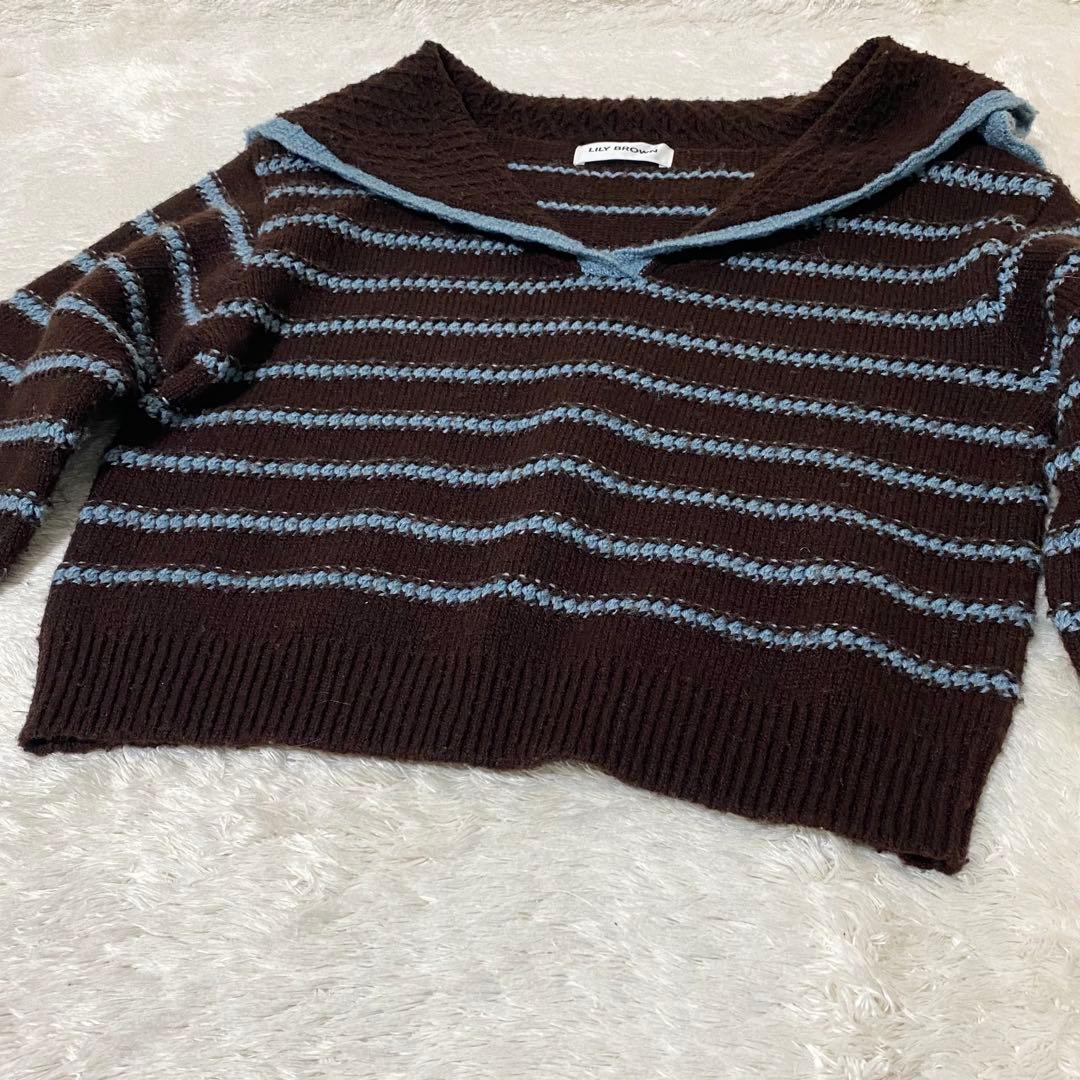 LILY BROWN リリーブラウン セーラーカラー ニット ブラウン