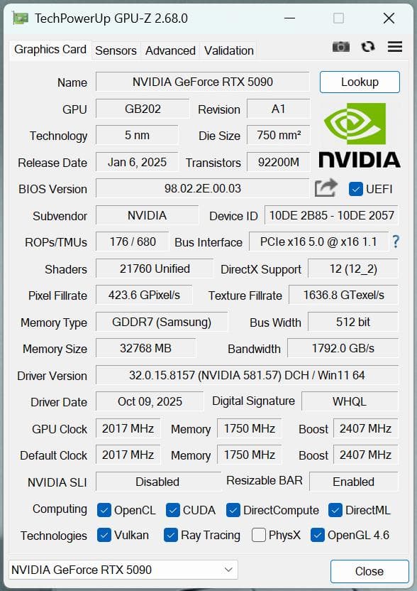 グラフィックボード・グラボ・ビデオカード NVIDIA RTX 5090 Founders Edition