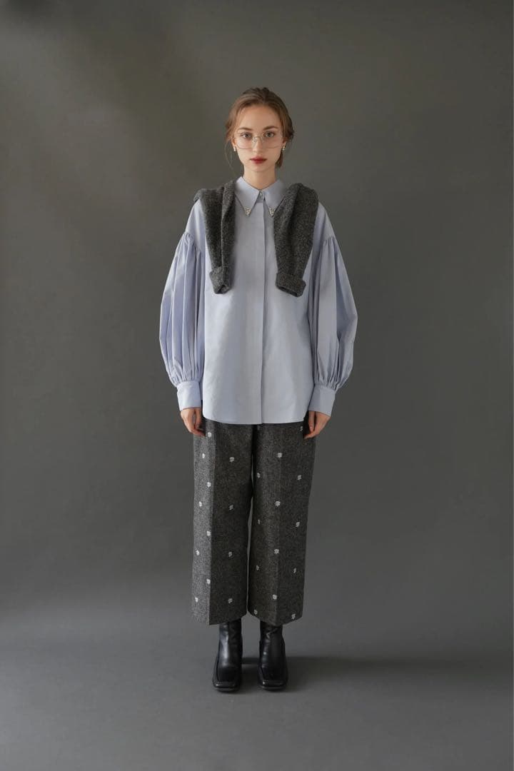トップス Acka bijou collar volume shirt