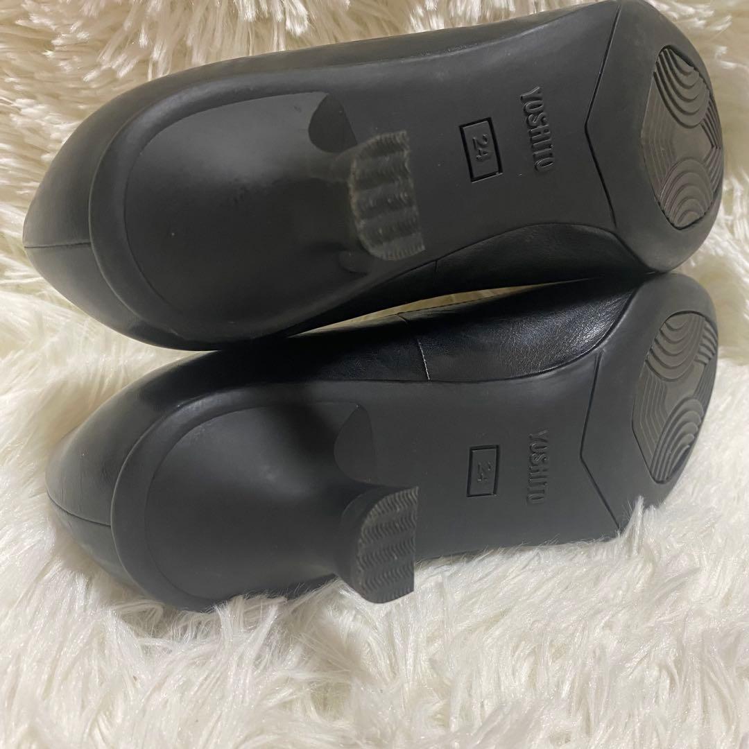 ✨美品✨YOSHITO レザーパンプス 24cm ポインテッドトゥ 黒　ブラック