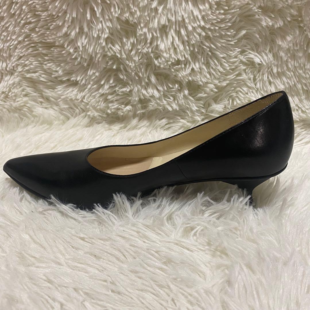 ✨美品✨YOSHITO レザーパンプス 24cm ポインテッドトゥ 黒　ブラック