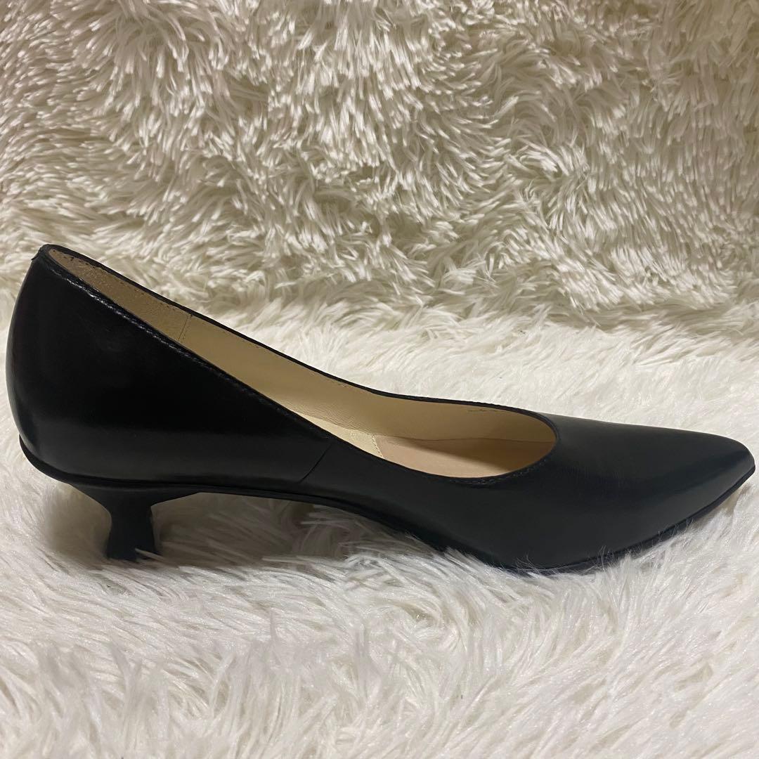 ✨美品✨YOSHITO レザーパンプス 24cm ポインテッドトゥ 黒　ブラック
