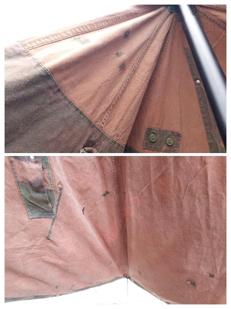 【軍幕】ハンガリー軍　テントシート2枚組　ハリケーン迷彩　希少