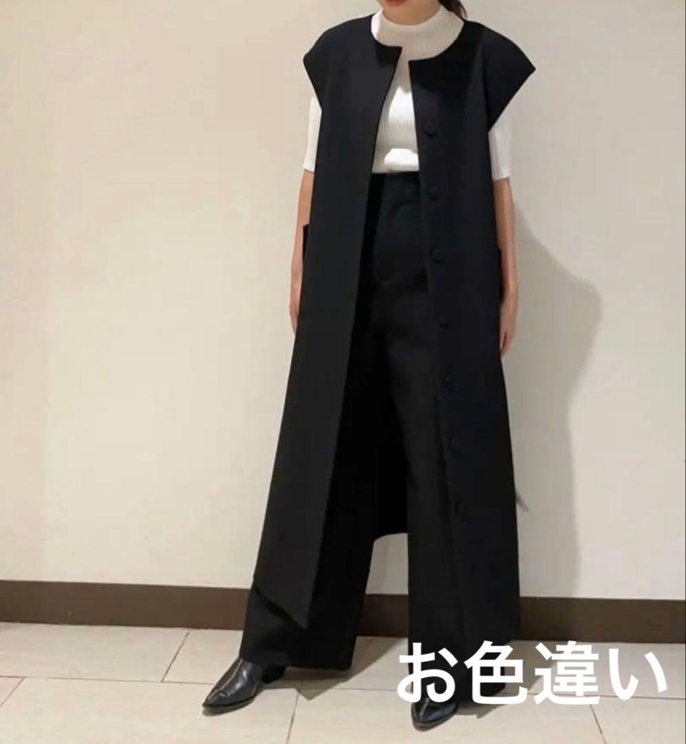 美品　ADORE ツイルダブルクロスワンピース　ジレ　コート　ベスト 38ピンク