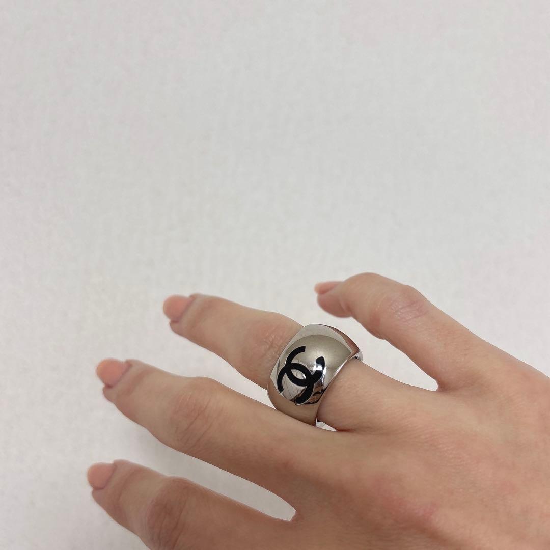 CHANEL ⟢Ring ヴィンテージ シルバー ロゴ