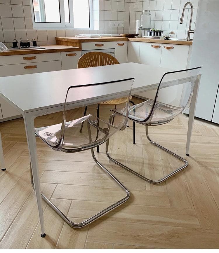 2脚セット ダイニングチェア クリア色 トーネットチェア風 透明 アクリル