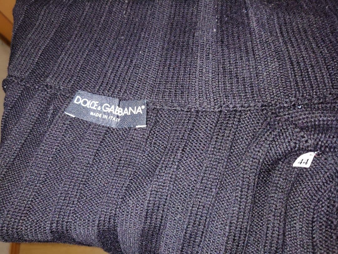 DOLCE & GABBANA リブ編みセーター メンズ 黒サイズ44