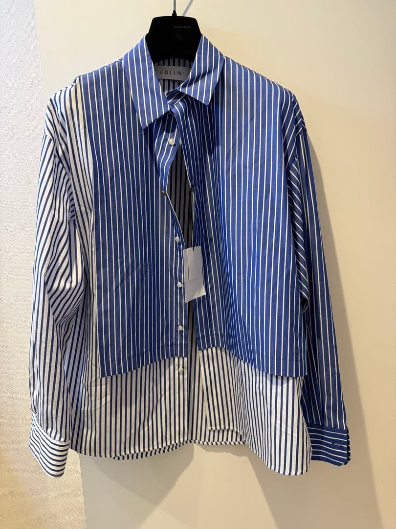 未使用日本製CULLNI ストライプ 長袖シャツ男女兼用
