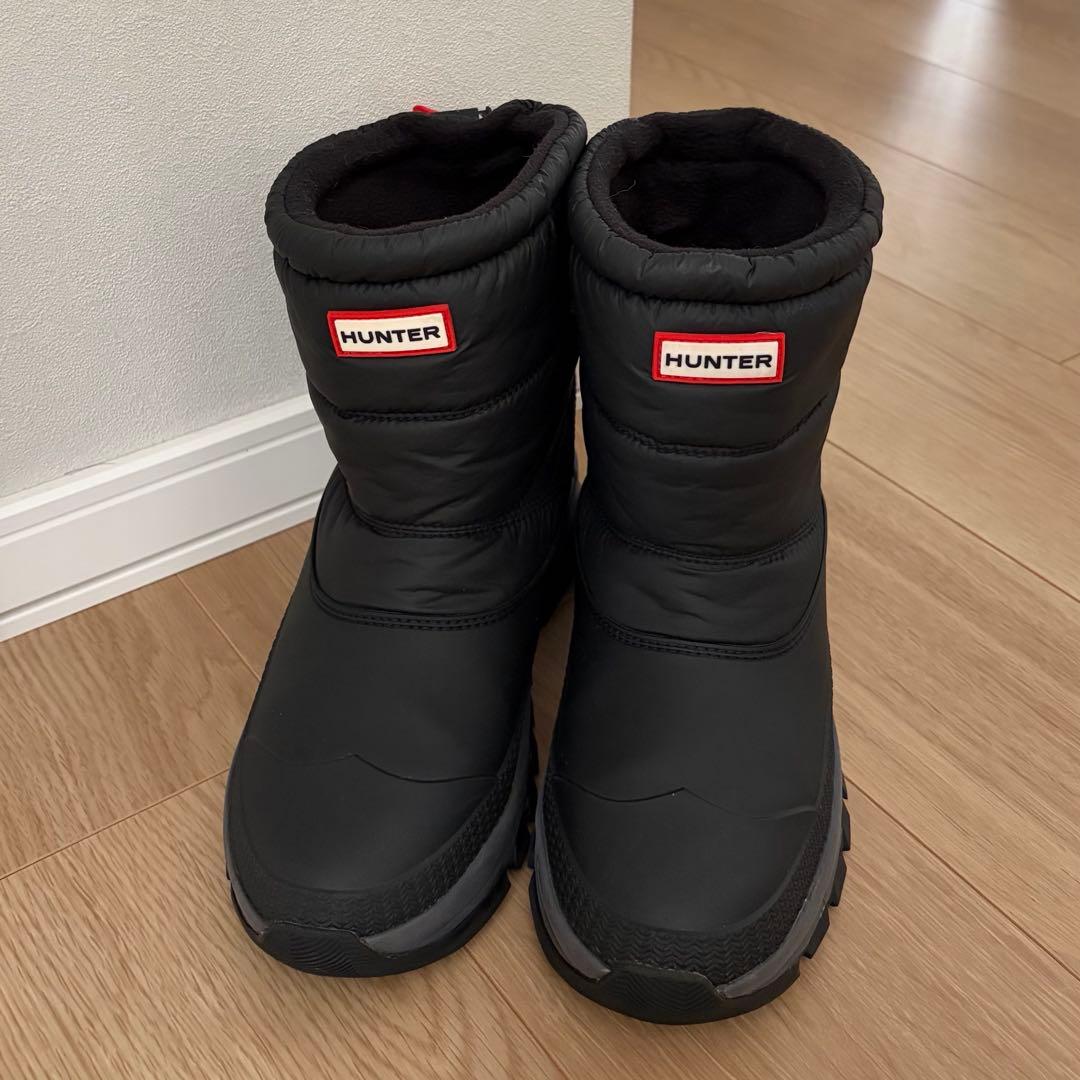HUNTER ブラックブーツ　US8 24.5cm相当