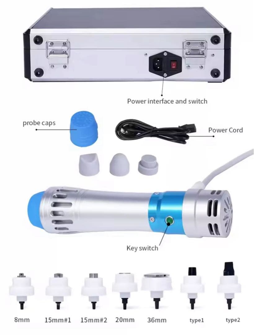 体外衝撃波　電気衝撃波マッサージ機 ポータブルケース付　肩コリ骨折緩和　ED対策