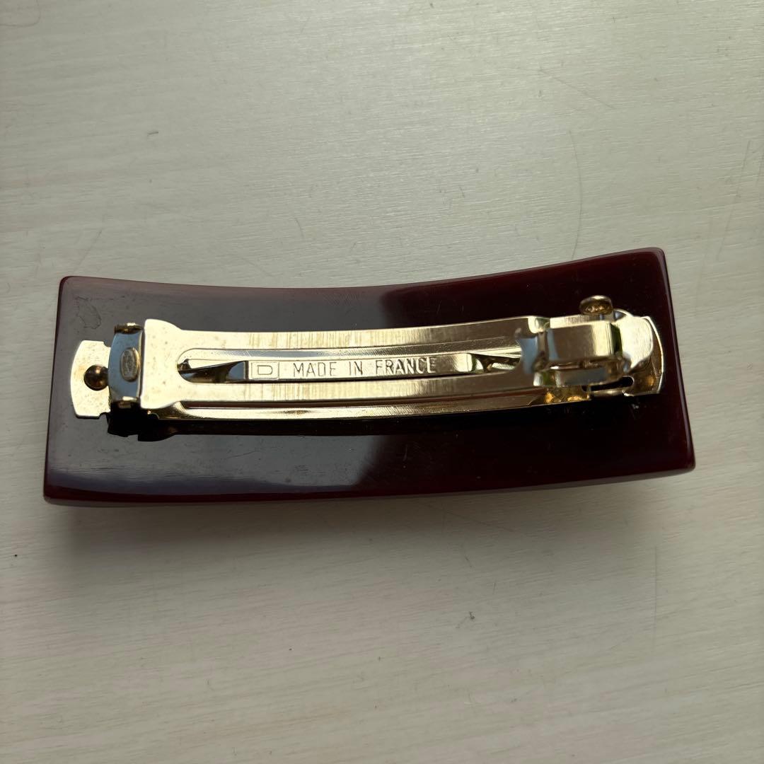 シャネル　ブラウン　バレッタ　MADE IN FRANCE