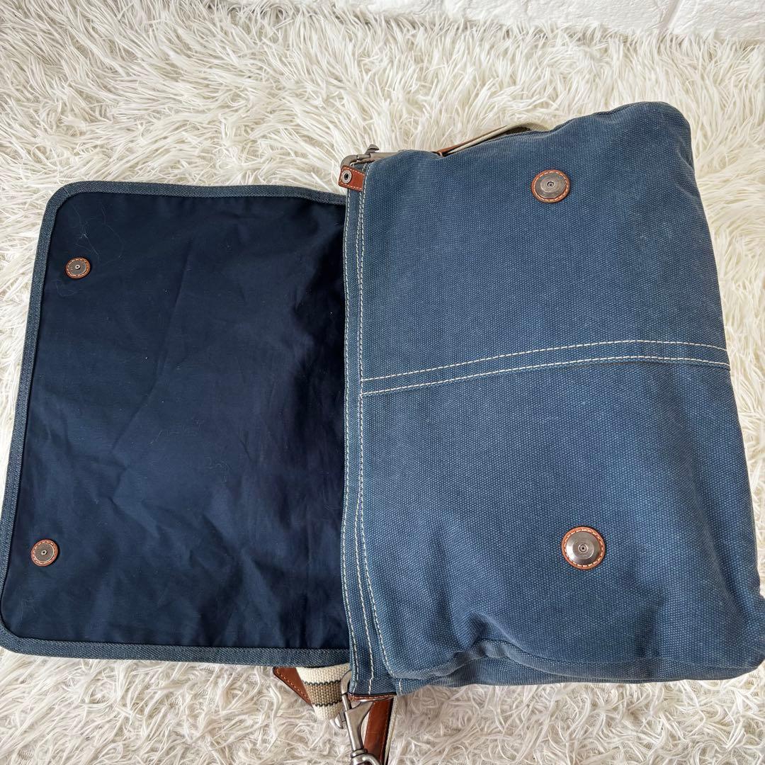 COACH✨70381 デニム　メッセンジャーメンズバッグ　フラップ　インディゴ