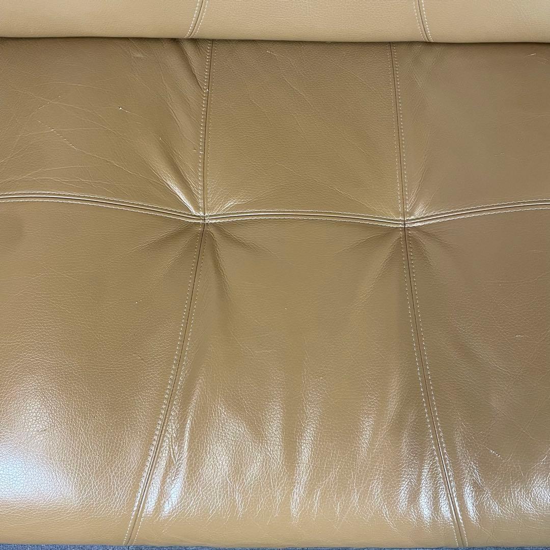 【送料込】浜本工芸　3人がけソファー　本革　ブラウン　高級ソファ