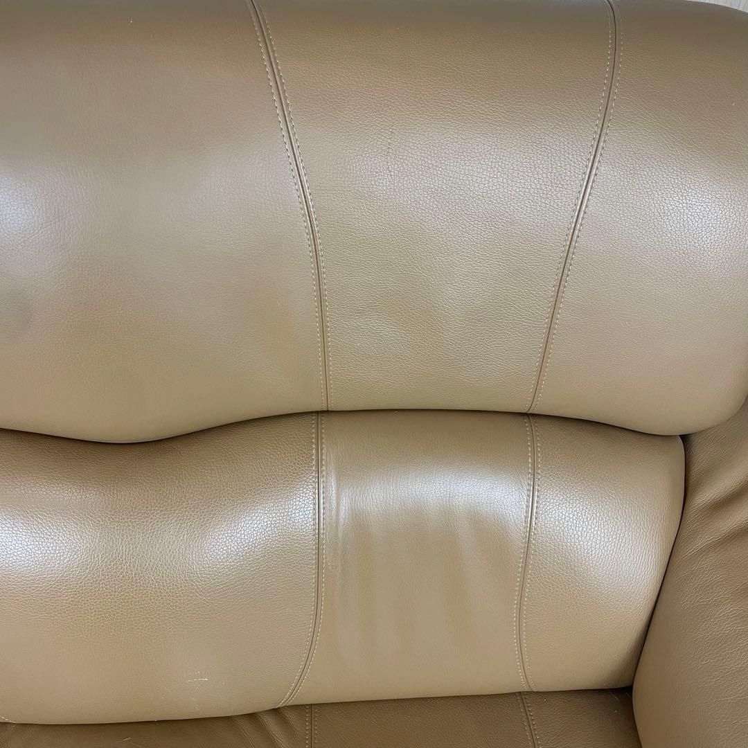 【送料込】浜本工芸　3人がけソファー　本革　ブラウン　高級ソファ