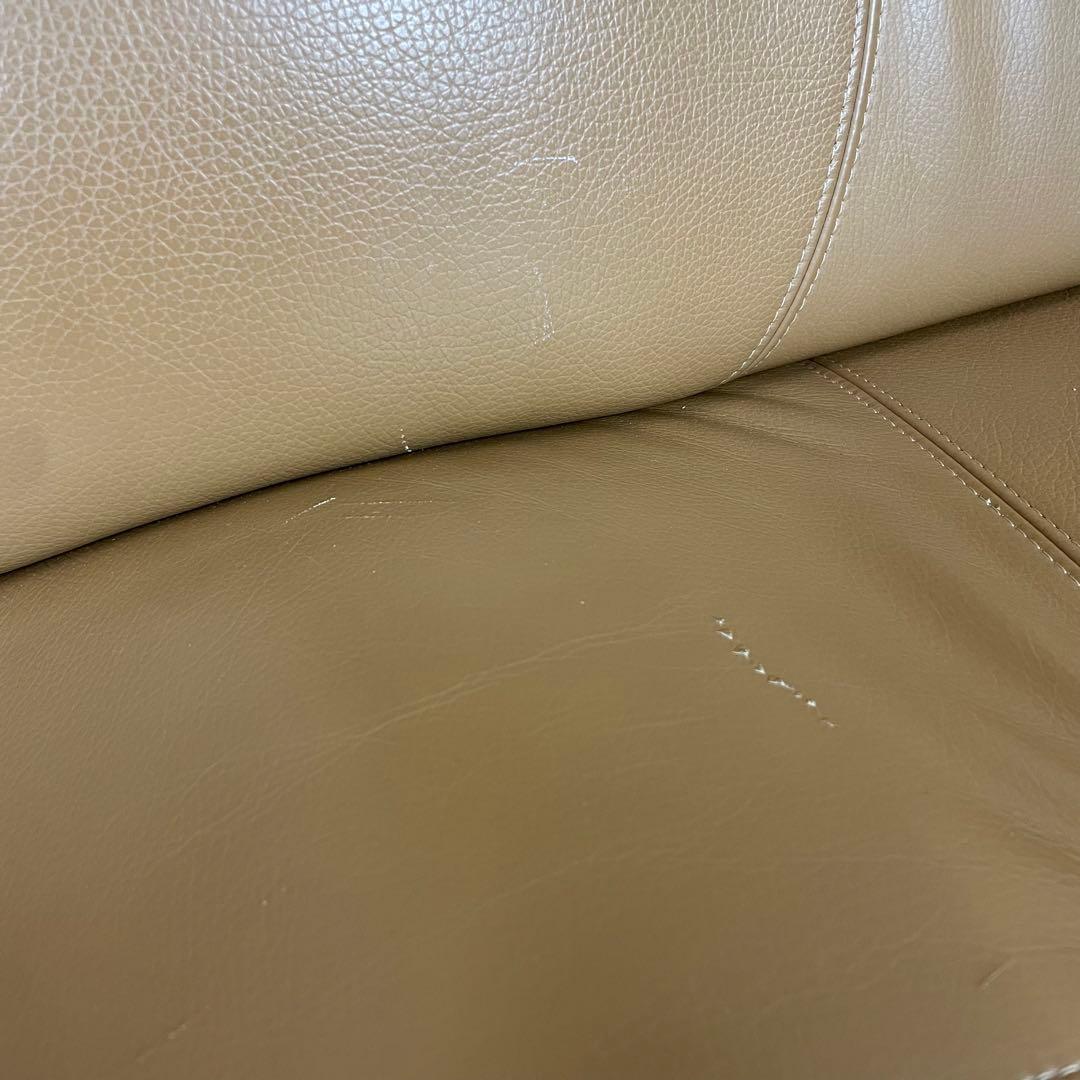 【送料込】浜本工芸　3人がけソファー　本革　ブラウン　高級ソファ