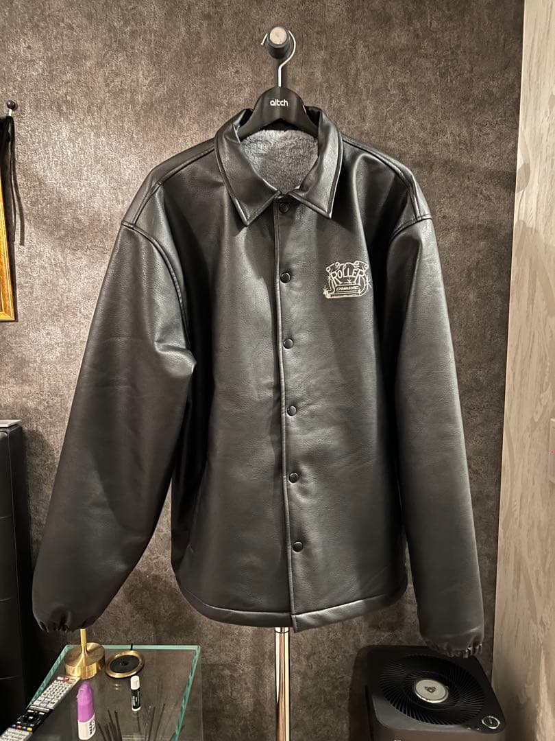 新品　ROLLER FAKE LEATHER COACH JACKET サイズL