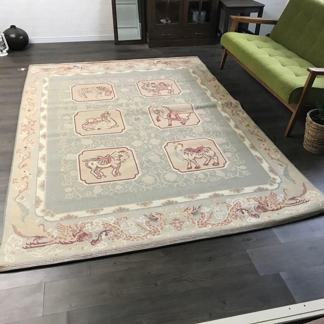 ラグ ラグマット 絨毯169×237cm 唐三彩 デザイン グリーン